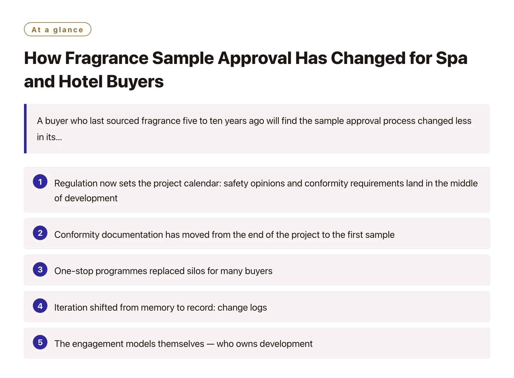 How Fragrance Sample Approval Has Changed for Spa and Hotel Buyers——全文要点速览